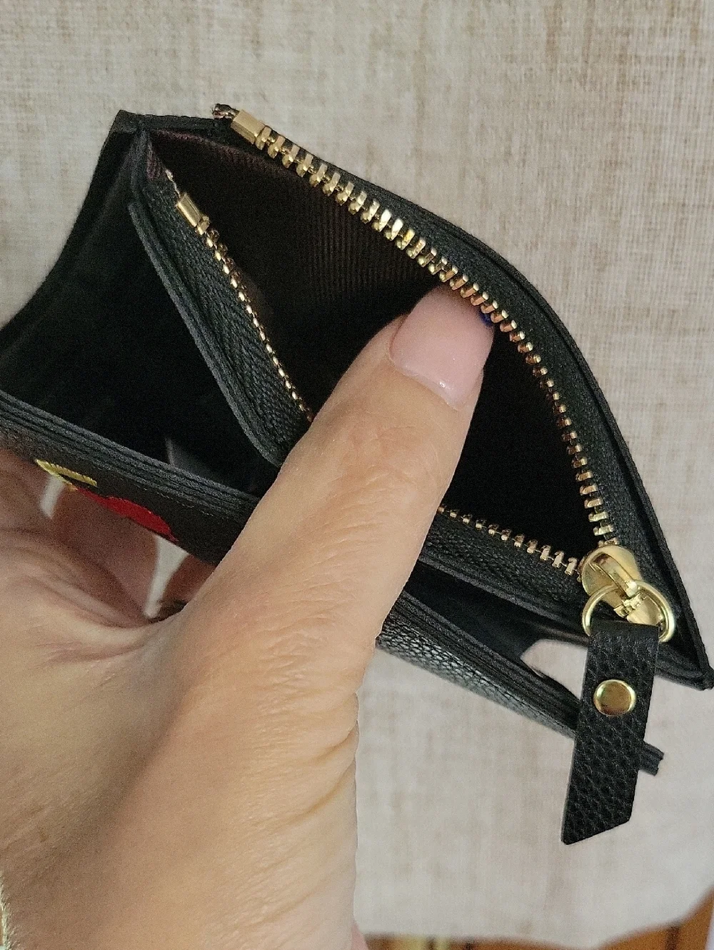 Black Cherry Embroidered Compact Wallet - Women Bags